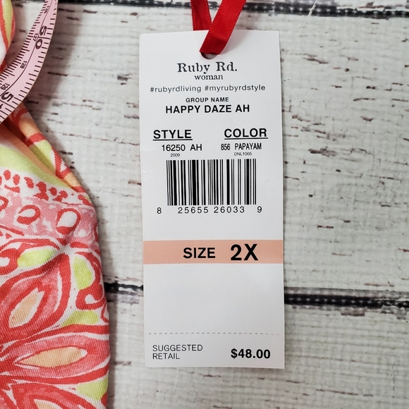 Ruby Rd  women's  top. Size 2x NWT happy daze - Picture 4 of 9
